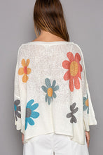 Load image into Gallery viewer, POL Flower Dropped Shoulder Long Sleeve Knit Top