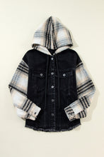 Load image into Gallery viewer, Raw Hem Drawstring Hooded Denim Jacket