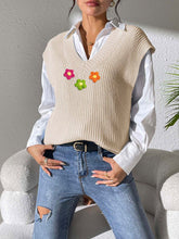 Load image into Gallery viewer, Flower V-Neck Sweater Vest