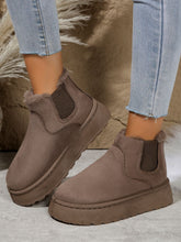 Load image into Gallery viewer, Suede Round Toe Platform Boots