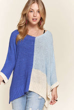 Load image into Gallery viewer, ADORA Side Slit Color Block Long Sleeve Sweater