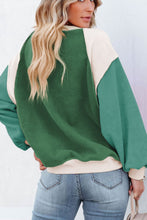 Load image into Gallery viewer, Color Block Round Neck Long Sleeve Sweatshirt