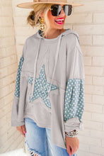 Load image into Gallery viewer, Floral Patchwork Star Pattern Drawstring Hoodie