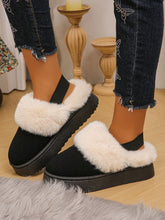 Load image into Gallery viewer, Faux Fur Round Toe Platform Slippers