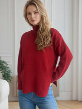 Load image into Gallery viewer, Side Slit Turtleneck Long Sleeve Sweater