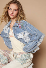 Load image into Gallery viewer, POL Crochet Patch Embroidered Button Up Jacket