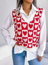 Load image into Gallery viewer, Heart V-Neck Sweater Vest