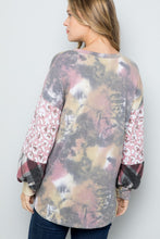 Load image into Gallery viewer, Celeste Tie-Dye V-Neck Printed Sleeve Blouse