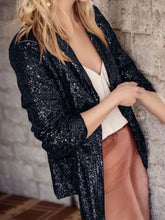 Load image into Gallery viewer, Sequin Lapel Collar Long Sleeve Blazer