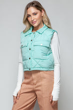 Load image into Gallery viewer, Snobbish Snap Down Quilted Crop Vest