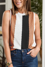 Load image into Gallery viewer, Color Block Round Neck Sweater Vest