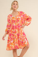 Load image into Gallery viewer, And The Why Full Size Printed Tie Back Long Sleeve Dress