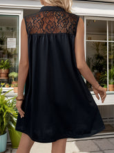 Load image into Gallery viewer, Lace Detail Notched Sleeveless Mini Dress