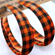 Load image into Gallery viewer, Plaid PU Leather Hoop Earrings