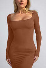 Load image into Gallery viewer, Basic Bae Built-In Shapewear Square Neck Long Sleeve Maxi Dress