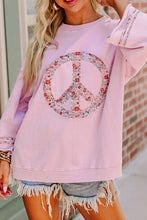 Load image into Gallery viewer, Peace Patch Round Neck Long Sleeve Top