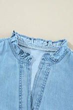 Load image into Gallery viewer, Button Up Notched Long Sleeve Denim Dress