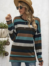 Load image into Gallery viewer, Full Size Striped Round Neck Long Sleeve T-Shirt Plus Size