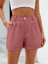 Load image into Gallery viewer, Roll Trim Half Elastic Waist Shorts