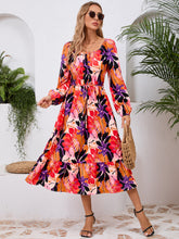 Load image into Gallery viewer, Printed Long Sleeve Midi Dress