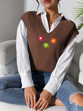 Load image into Gallery viewer, Flower V-Neck Sweater Vest