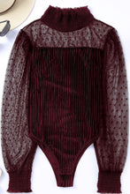 Load image into Gallery viewer, Smocked Mock Neck Long Sleeve Bodysuit