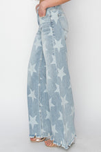 Load image into Gallery viewer, RISEN Full Size Raw Hem Star Wide Leg Jeans