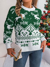 Load image into Gallery viewer, Christmas Element Round Neck Long Sleeve Sweater