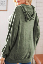 Load image into Gallery viewer, Lace Up Drop Shoulder Long Sleeve Hoodie