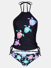 Load image into Gallery viewer, Tortoise Printed Halter Neck Two-Piece Swim Set