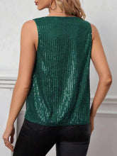 Load image into Gallery viewer, Sequin Cowl Neck Tank