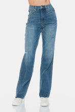 Load image into Gallery viewer, Judy Blue Full Size Tummy Control Cut Raw Hem Straight Jeans