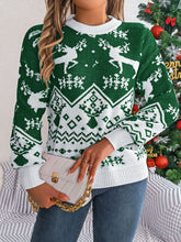 Load image into Gallery viewer, Christmas Element Round Neck Long Sleeve Sweater