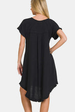 Load image into Gallery viewer, Zenana Fringe Edge High Low Flowy Dress with Pockets