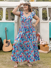 Load image into Gallery viewer, Plus Size Printed Cap Sleeve Dress