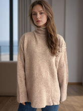 Load image into Gallery viewer, Side Slit Turtleneck Long Sleeve Sweater