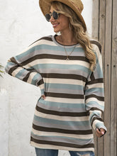 Load image into Gallery viewer, Full Size Striped Round Neck Long Sleeve T-Shirt Plus Size