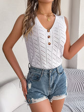 Load image into Gallery viewer, Openwork V-Neck Knit Vest