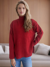 Load image into Gallery viewer, Side Slit Turtleneck Long Sleeve Sweater