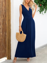 Load image into Gallery viewer, Surplice Neck Sleeveless Maxi Dress