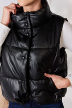 Load image into Gallery viewer, Love Tree Faux Leather Snap and Zip Closure Vest Coat