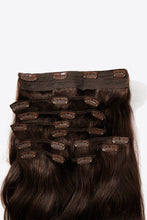 Load image into Gallery viewer, Natural Looking Clip-In Hair Extensions in Chocolate 18&quot; Human Hair
