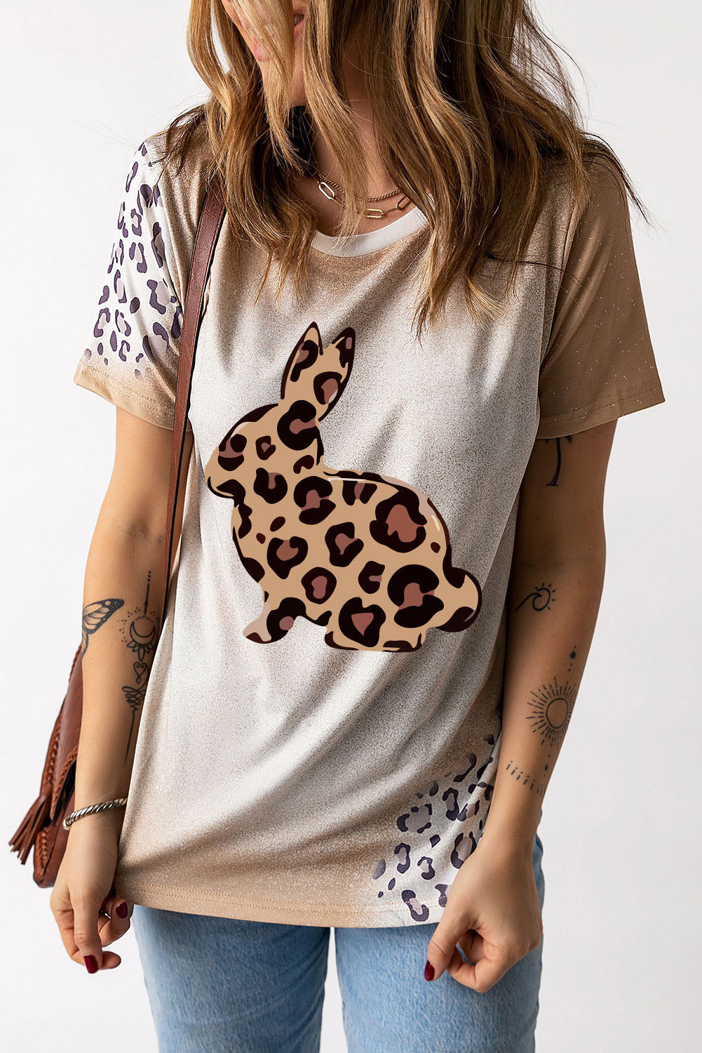 Easter Leopard Graphic Tee Shirt