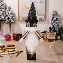 Load image into Gallery viewer, Sequin Pointed Hat Faceless Gnome Wine Bottle Cover