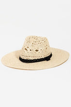 Load image into Gallery viewer, Fame Openwork Lace Detail Wide Brim Hat