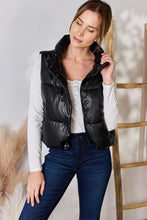 Load image into Gallery viewer, Love Tree Faux Leather Snap and Zip Closure Vest Coat