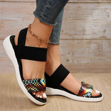 Load image into Gallery viewer, PU Leather Open Toe Low Heel Sandals