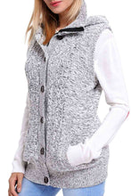 Load image into Gallery viewer, Button and Zip Closure Hooded Sweater Vest