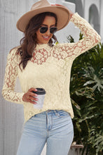 Load image into Gallery viewer, Mock Neck Long Sleeve Lace Top
