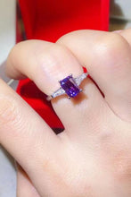 Load image into Gallery viewer, 1 Carat Moissanite Platinum-Plated Rectangle Ring in Purple